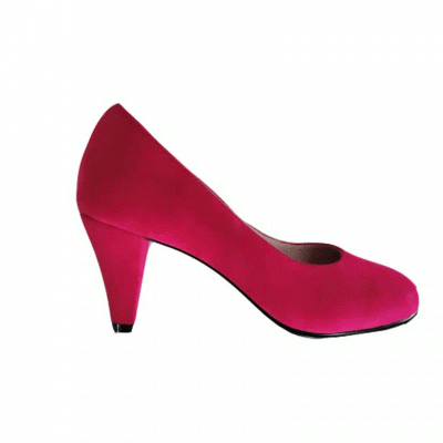 Elle Hot Pink Suede Court Shoes
