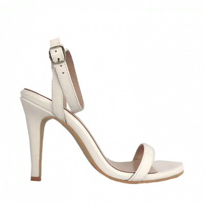 Julianne White Patent Leather Strappy Sandals