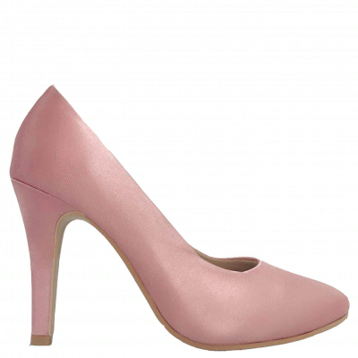 Claire Pink Silk Court Shoes