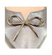 metallic silver bow